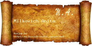 Milkovich Anita névjegykártya
